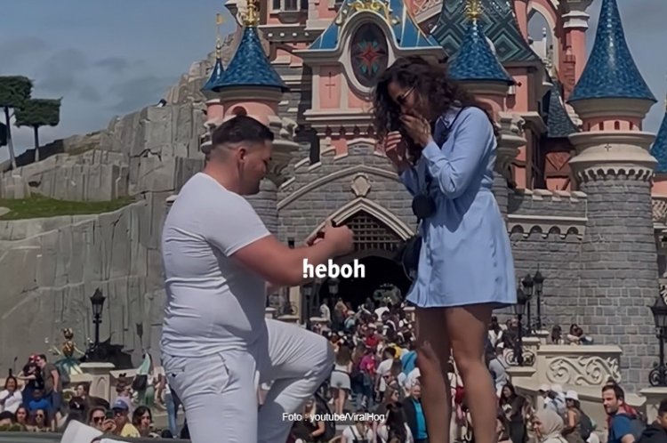 Viral Staf Disneyland Interupsi Lamaran Romantis Sepasang Kekasih